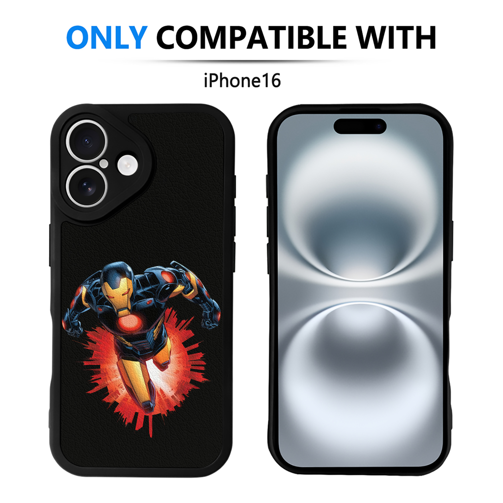 （画像用） アベンジャーズ The Avengers 【iPhone 16シリーズ対応】シリコンスマホケース（レザー調） 材質：シリコン